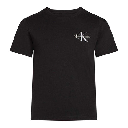 Black - Front - Calvin Klein Childrens-Kids Jeans Monogram Crew Neck Regular T-Shirt