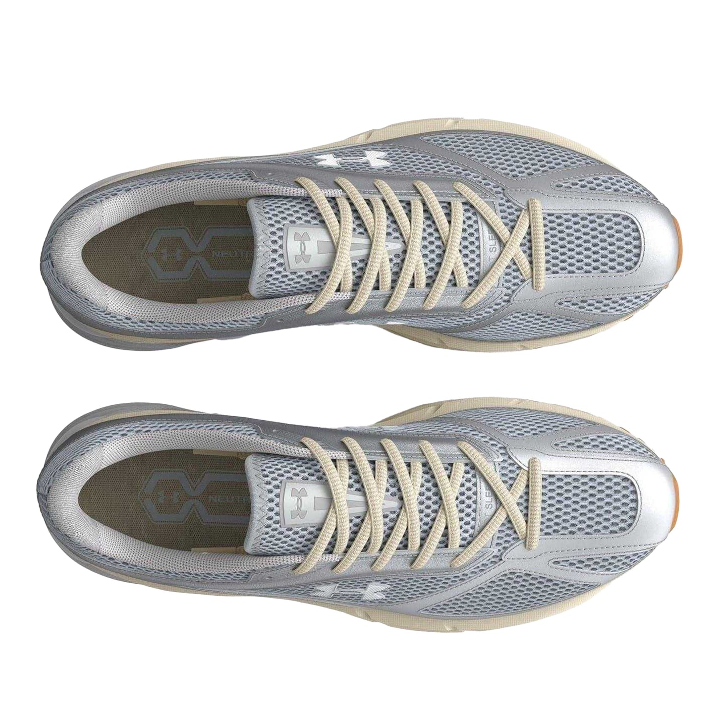Grey - Side - Under Armour Childrens-Kids HOVR Apparition Low Trainers