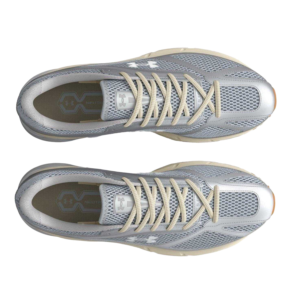 Grey - Side - Under Armour Childrens-Kids HOVR Apparition Low Trainers