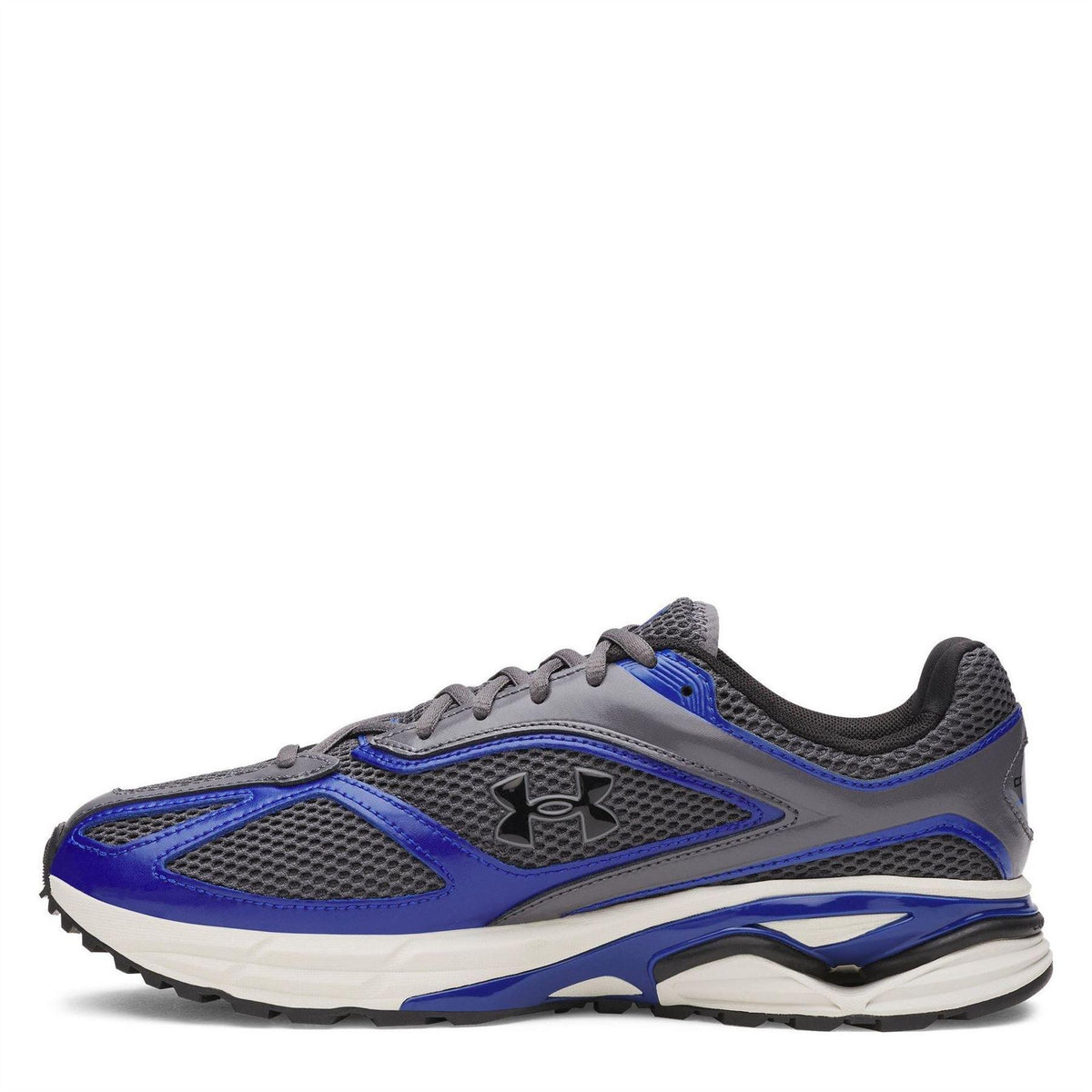 Grey-Blue - Back - Under Armour Childrens-Kids HOVR Apparition Low Trainers