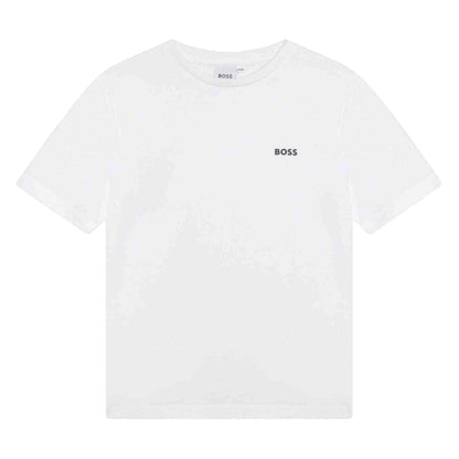 White - Front - Boss Boys Small Logo T-Shirt