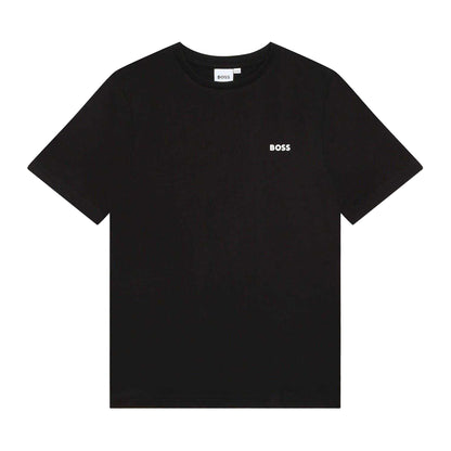 Black - Front - Boss Boys Small Logo T-Shirt