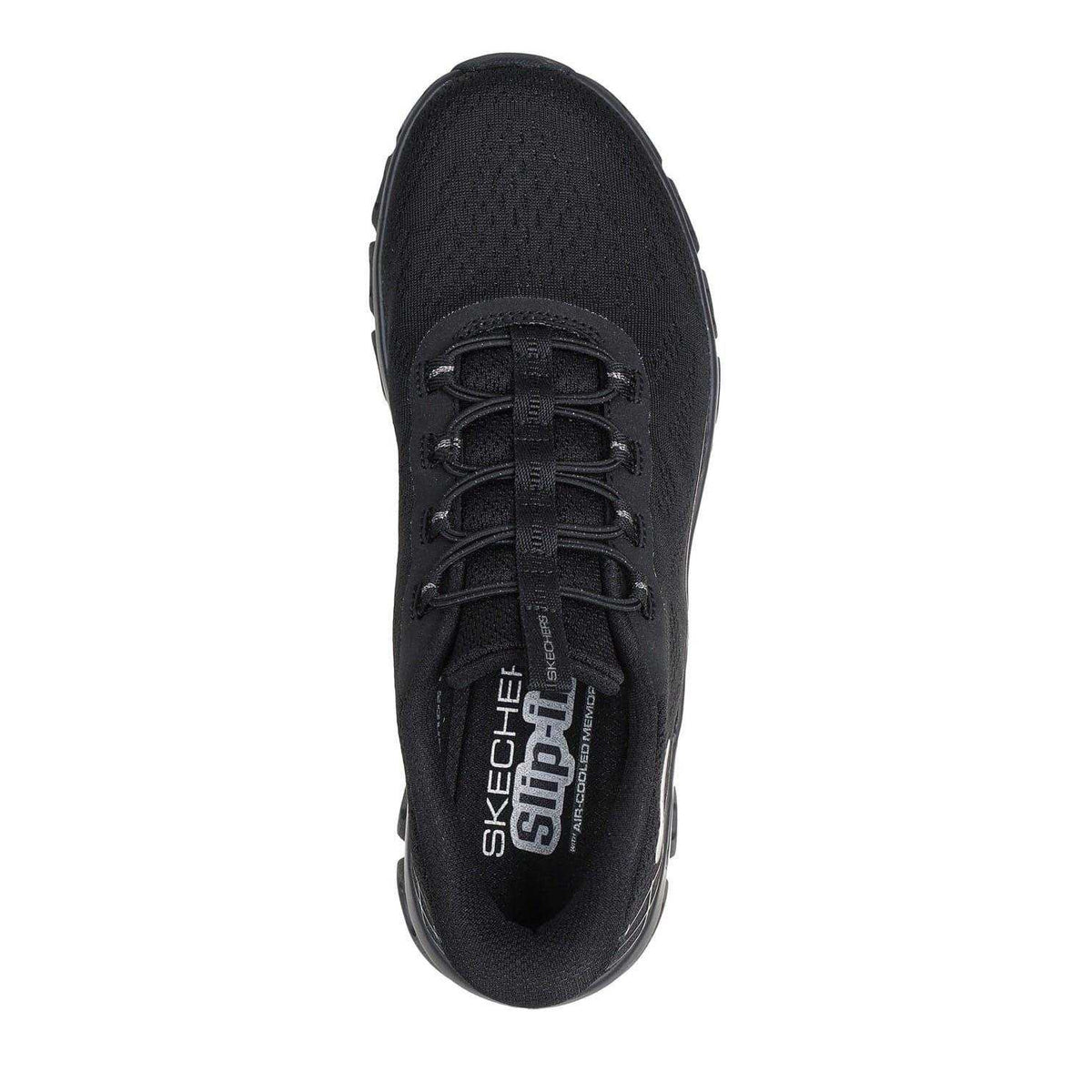 Black - Side - Skechers Womens-Ladies Gold Step Slip-In Trainers
