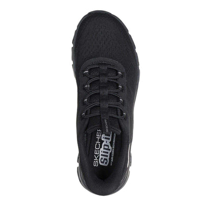 Black - Side - Skechers Womens-Ladies Gold Step Slip-In Trainers