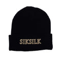 Black - Front - SikSilk Core Embroidered Logo Beanie