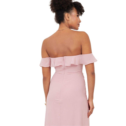Soft Pink - Pack Shot - Maya Deluxe Womens-Ladies De Floral Embellished Midaxi Dress