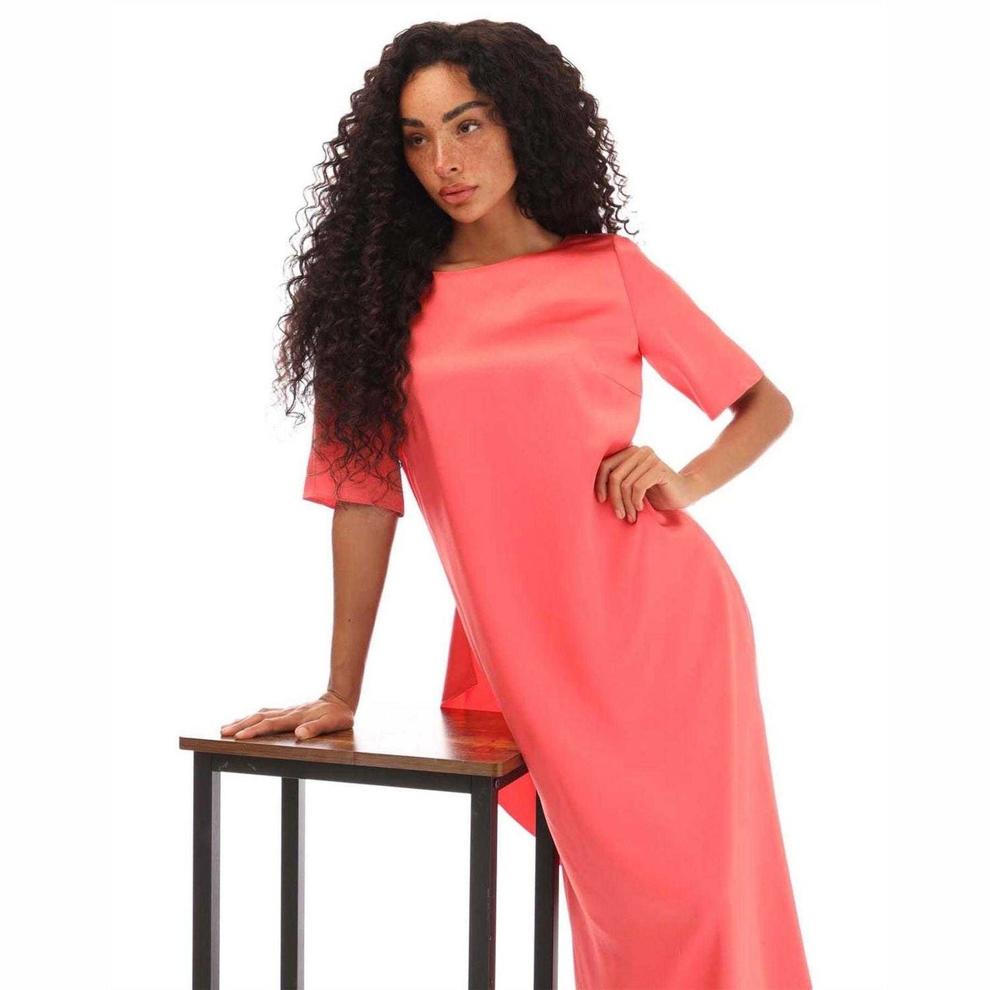Pink - Lifestyle - Boss Womens-Ladies Dibeca Midi Dress