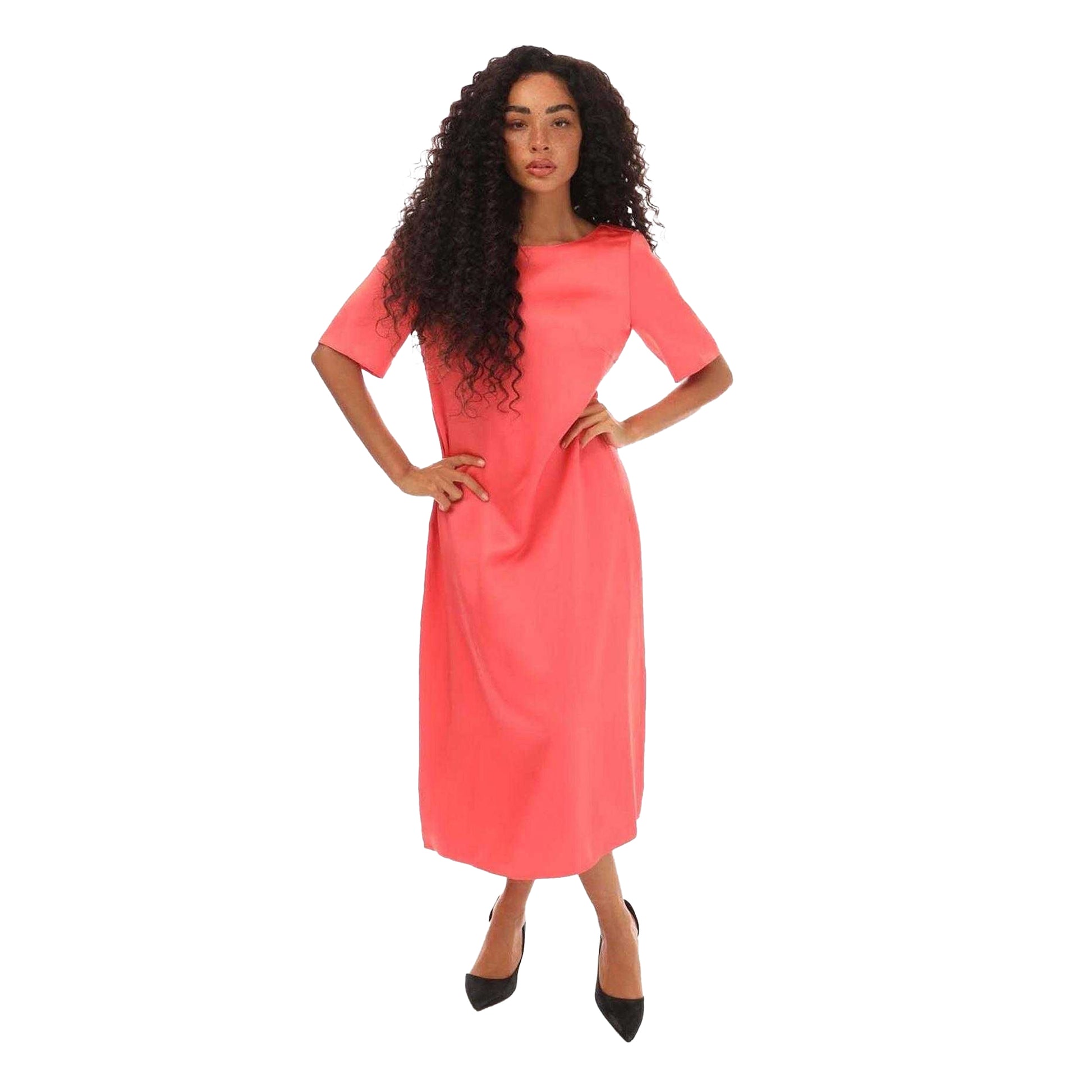 Pink - Front - Boss Womens-Ladies Dibeca Midi Dress