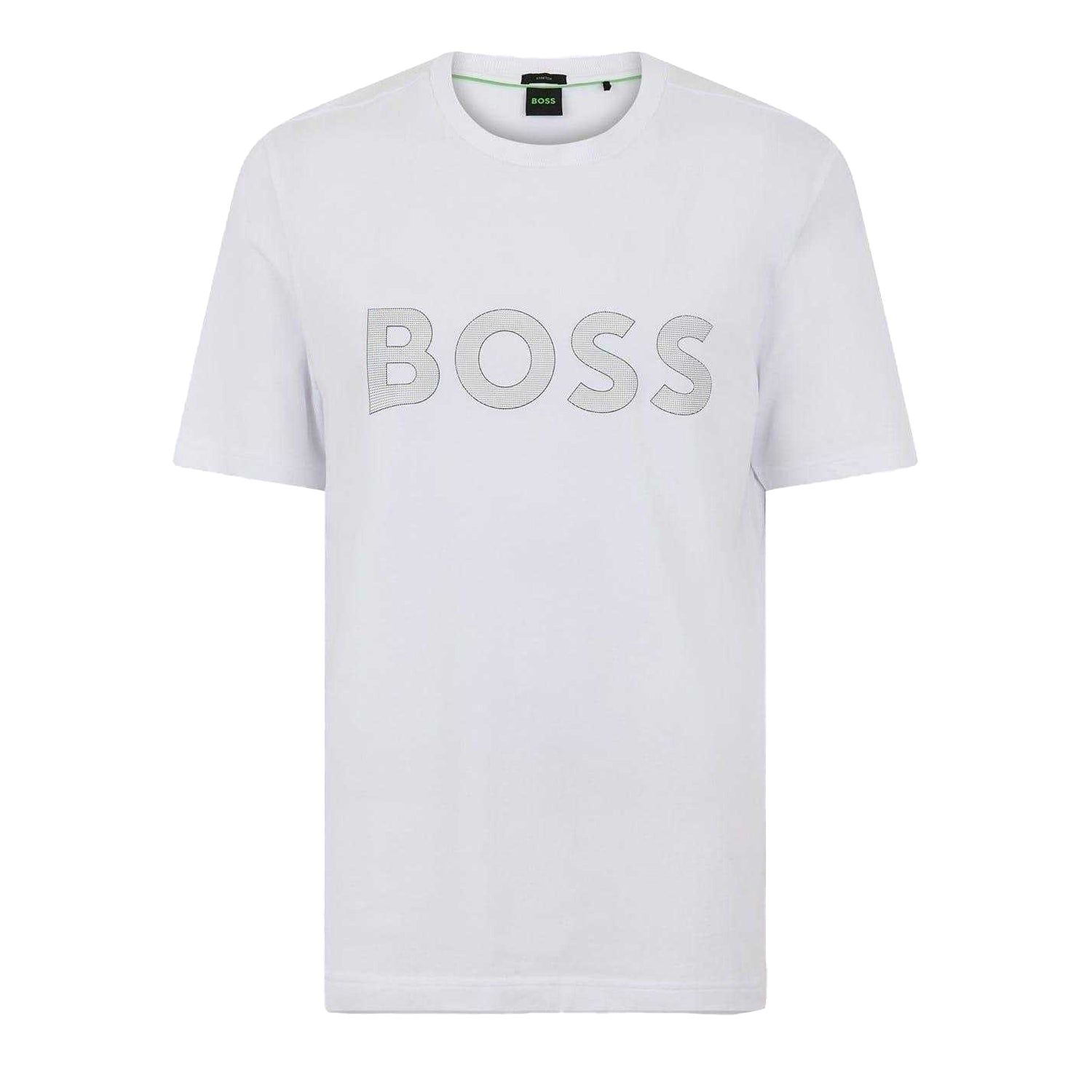 White - Front - Boss Mens Lettering Logo T-Shirt