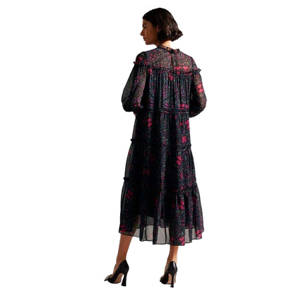 Black - Back - Ted Baker Womens-Ladies Ruffled Midi Dress