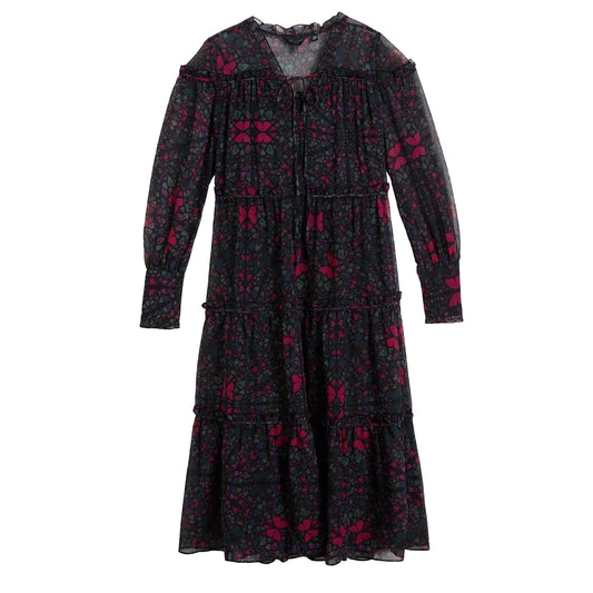 Black - Front - Ted Baker Womens-Ladies Ruffled Midi Dress