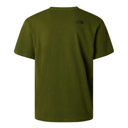 Woodland Green - Back - The North Face Mens Mountain Pocket T-Shirt