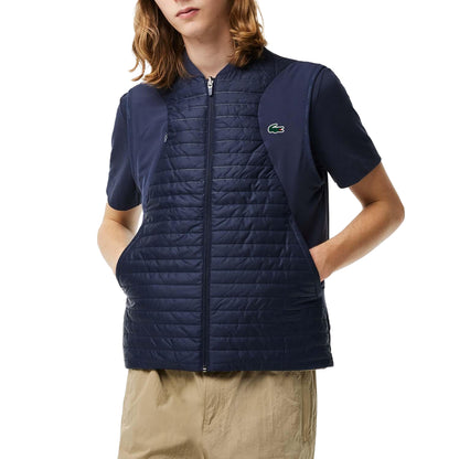 Navy-Beige - Lifestyle - Lacoste Mens Quilted Reversible Sports Gilet
