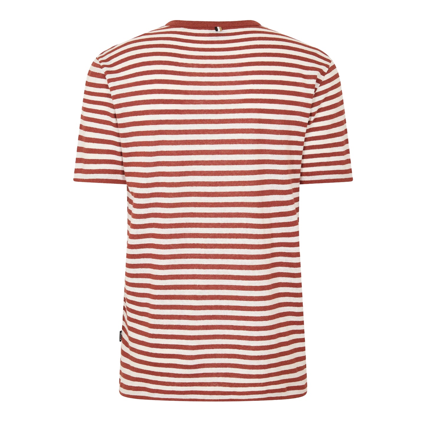Brown - Back - Boss Mens Tiburt Striped T-Shirt