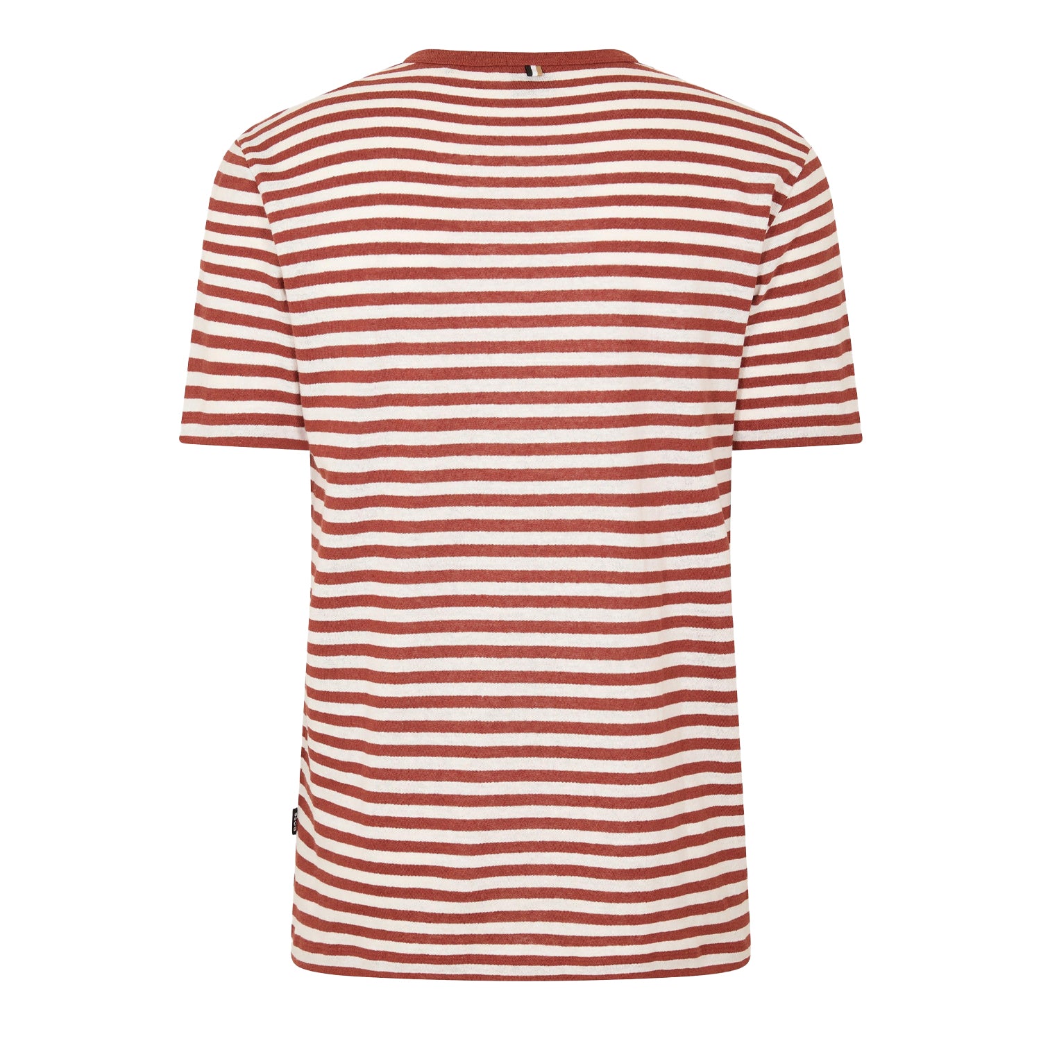 Brown - Back - Boss Mens Tiburt Striped T-Shirt