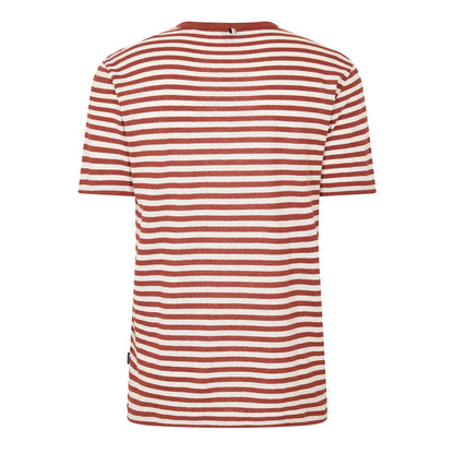 Brown - Back - Boss Mens Tiburt Striped T-Shirt