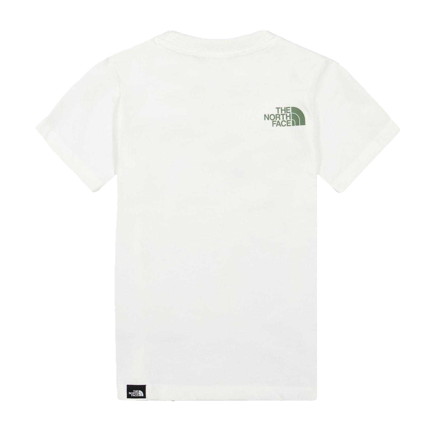 White-Green - Back - The North Face Childrens-Kids Easy Logo T-Shirt