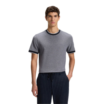 Dark Blue - Side - Boss Mens Piqué T-Shirt