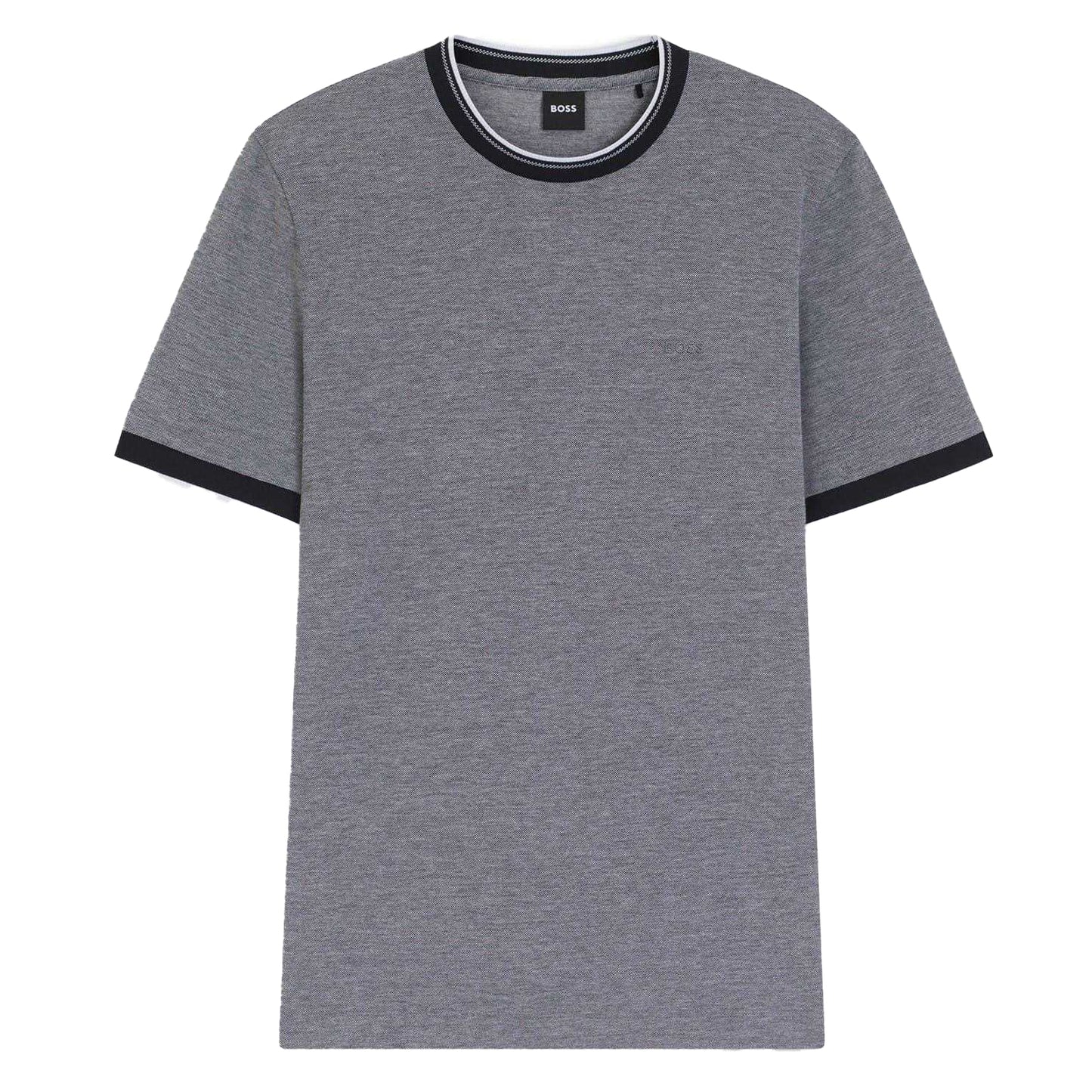 Dark Blue - Front - Boss Mens Piqué T-Shirt