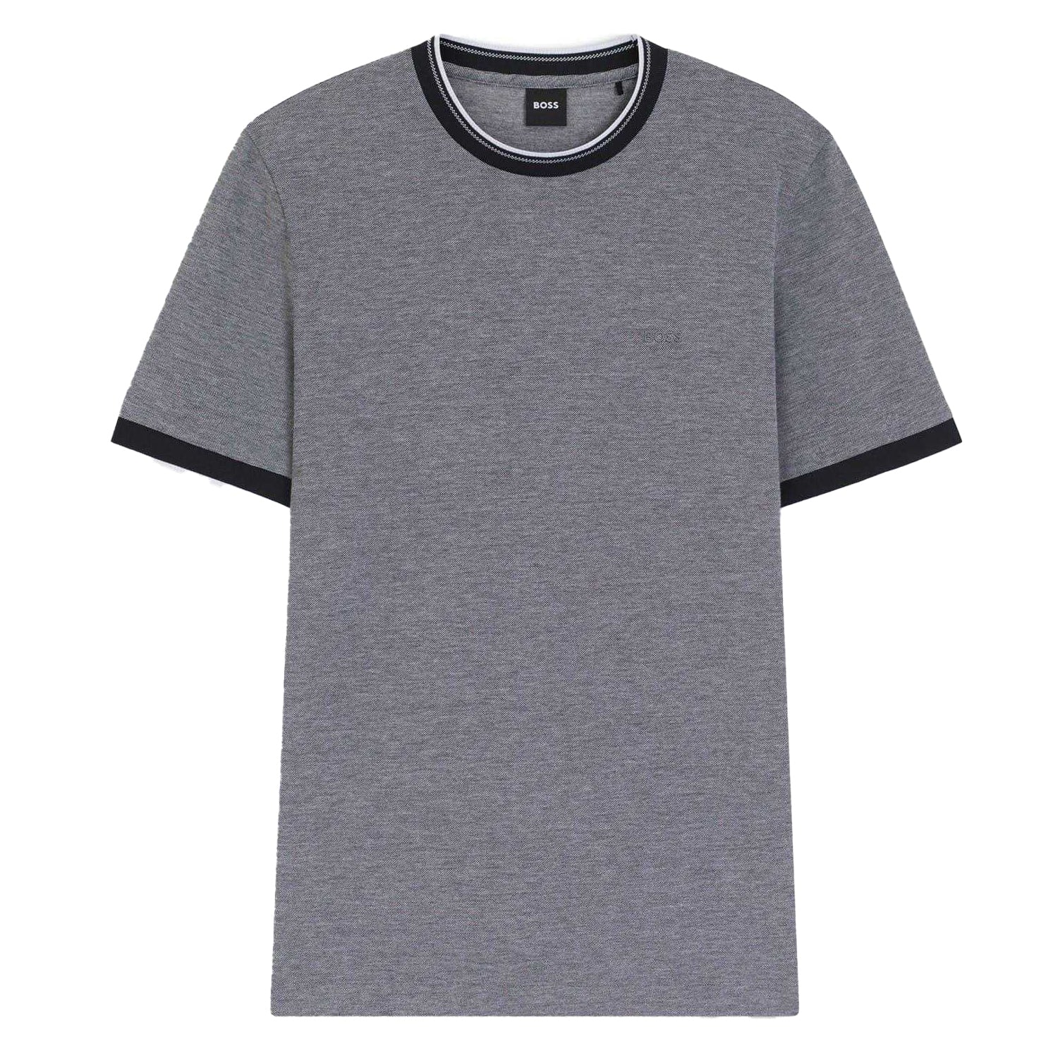 Dark Blue - Front - Boss Mens Piqué T-Shirt