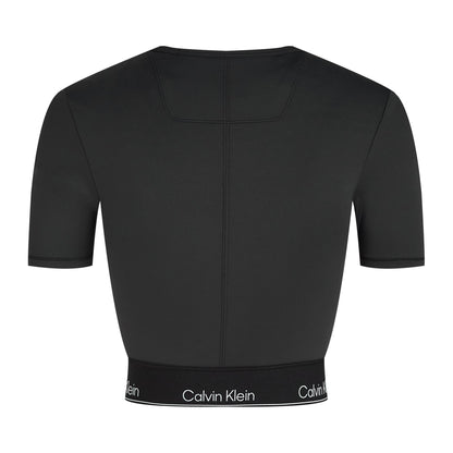 Black - Back - Calvin Klein Womens-Ladies Slim Crop T-Shirt