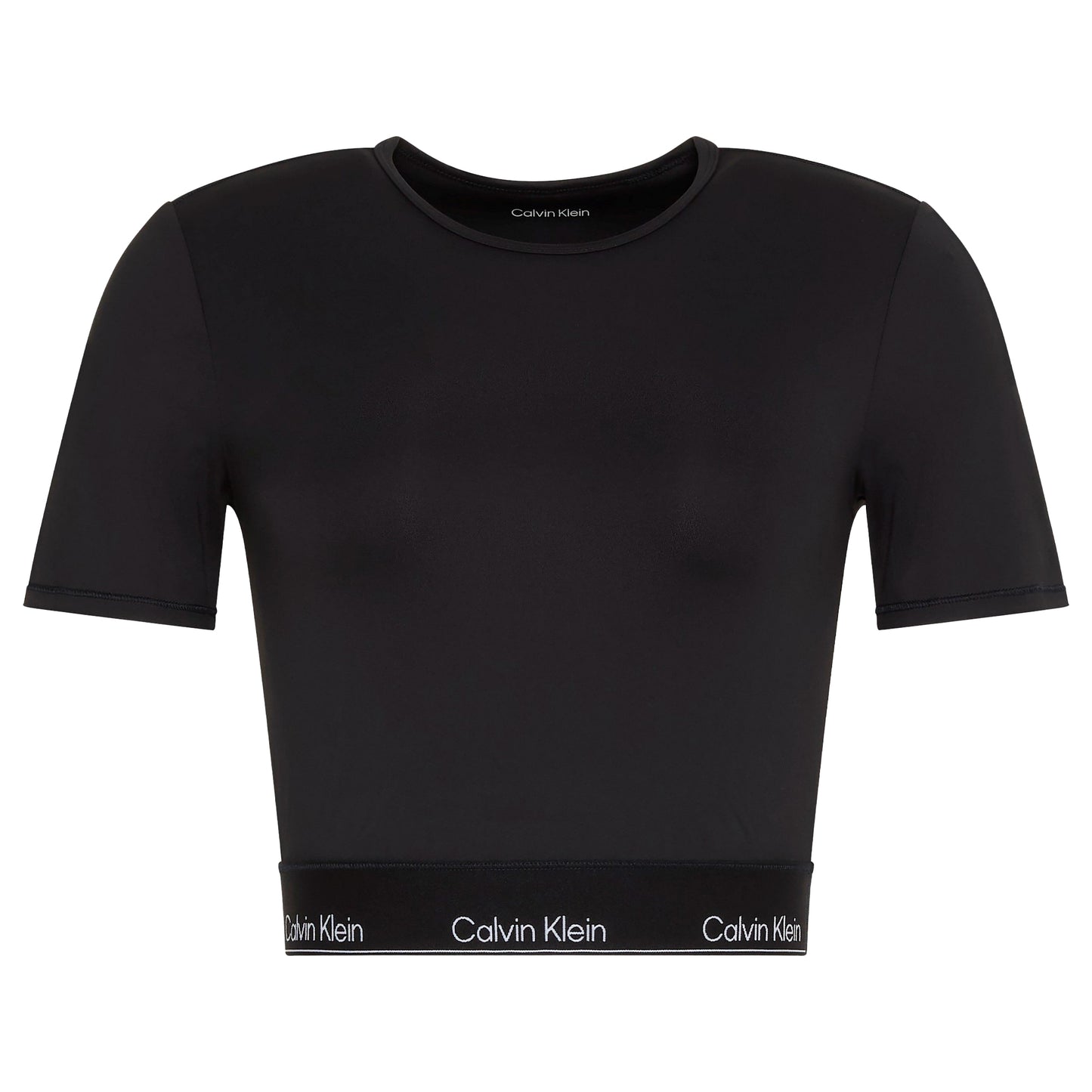 Black - Front - Calvin Klein Womens-Ladies Slim Crop T-Shirt