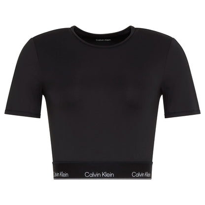 Black - Front - Calvin Klein Womens-Ladies Slim Crop T-Shirt