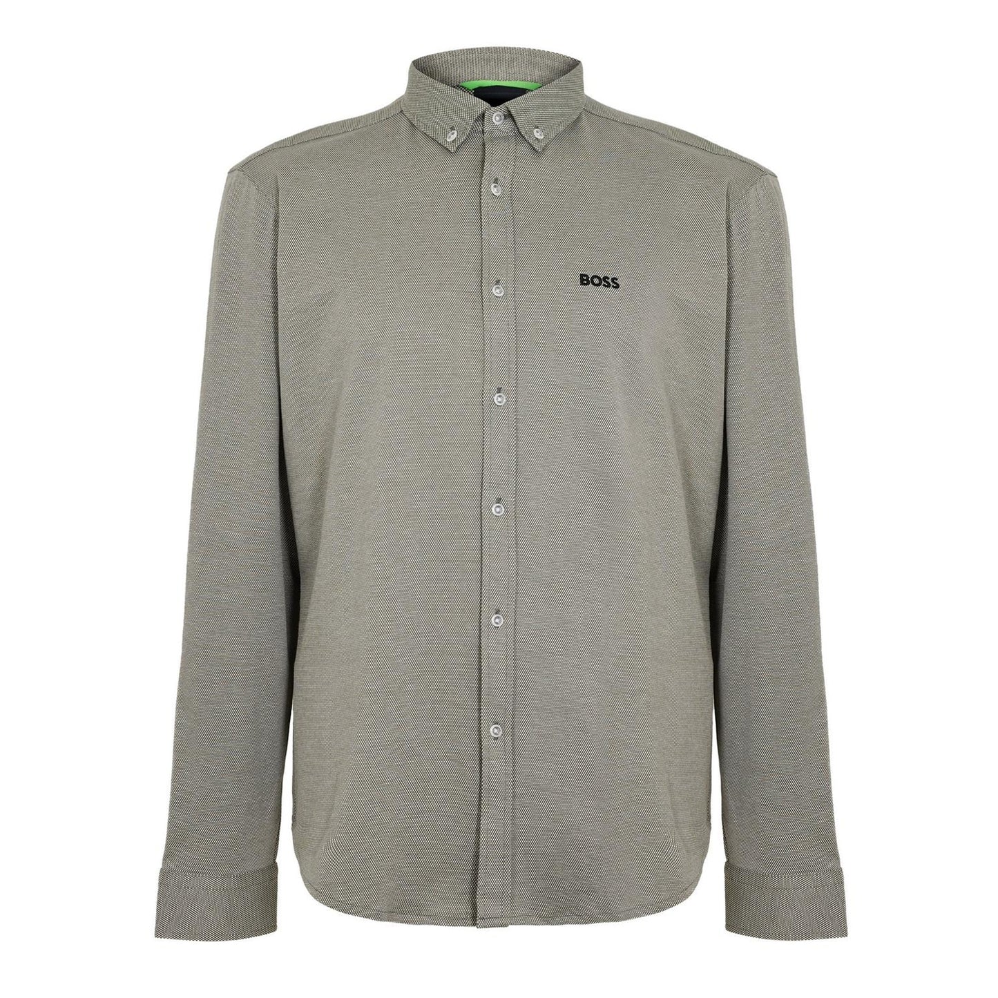 Dark Beige - Front - Boss Mens Motion Logo Cotton Shirt