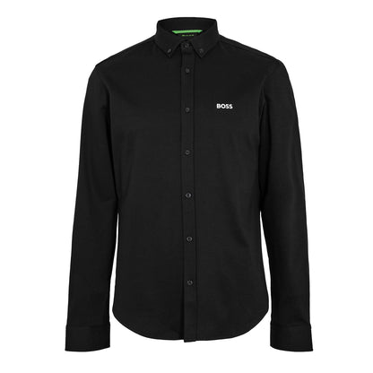 Black - Front - Boss Mens Motion Logo Cotton Shirt