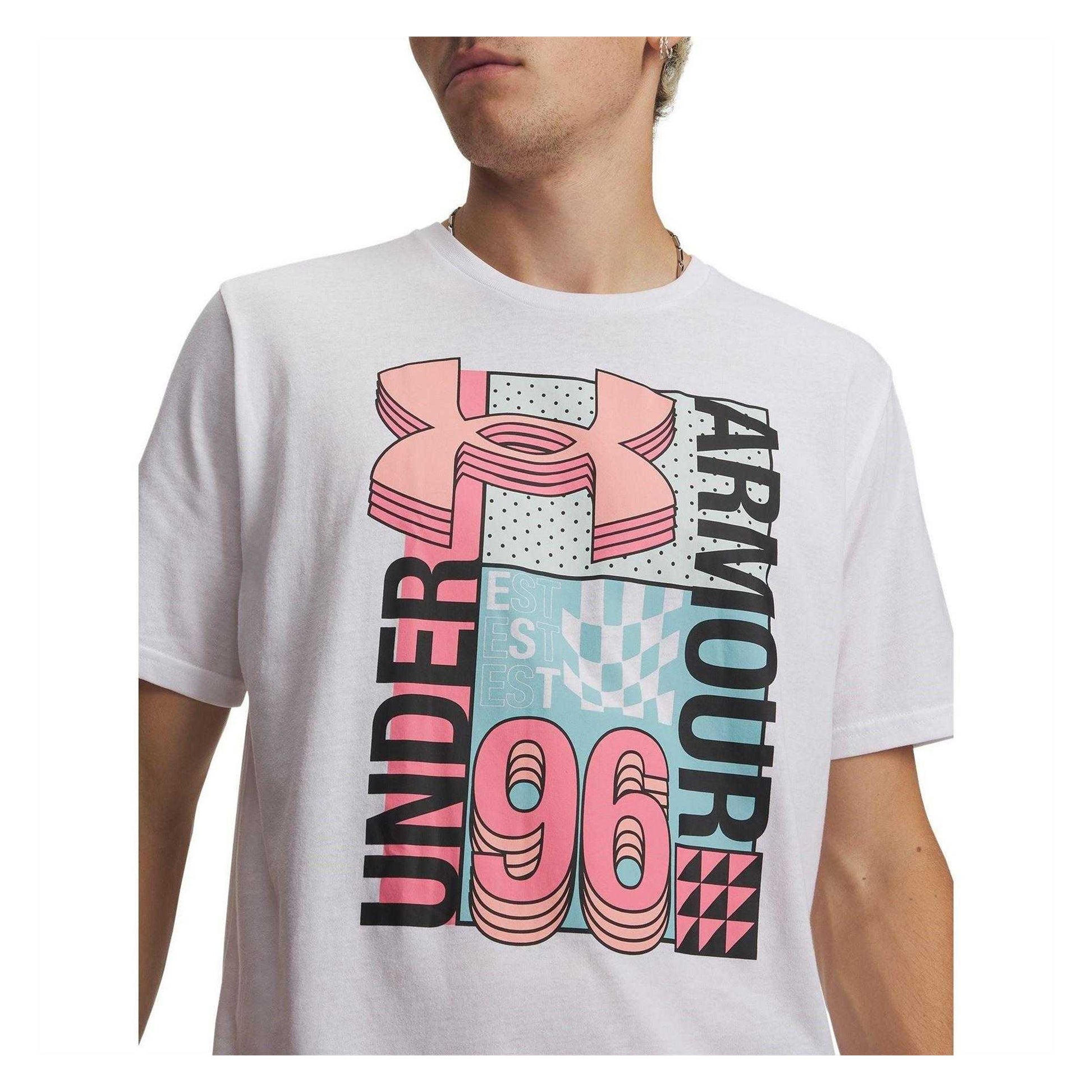 White - Side - Under Armour Mens Logo Polycotton T-Shirt