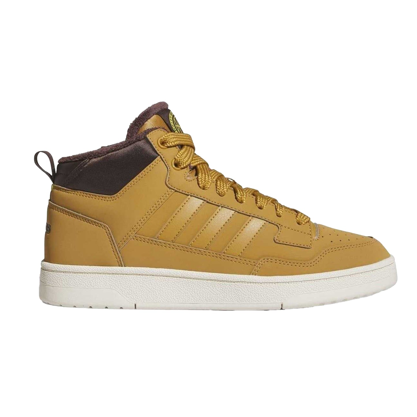 Brown-White - Back - Adidas Unisex Adult Hoops 3.0 Mid Winterized Trainers