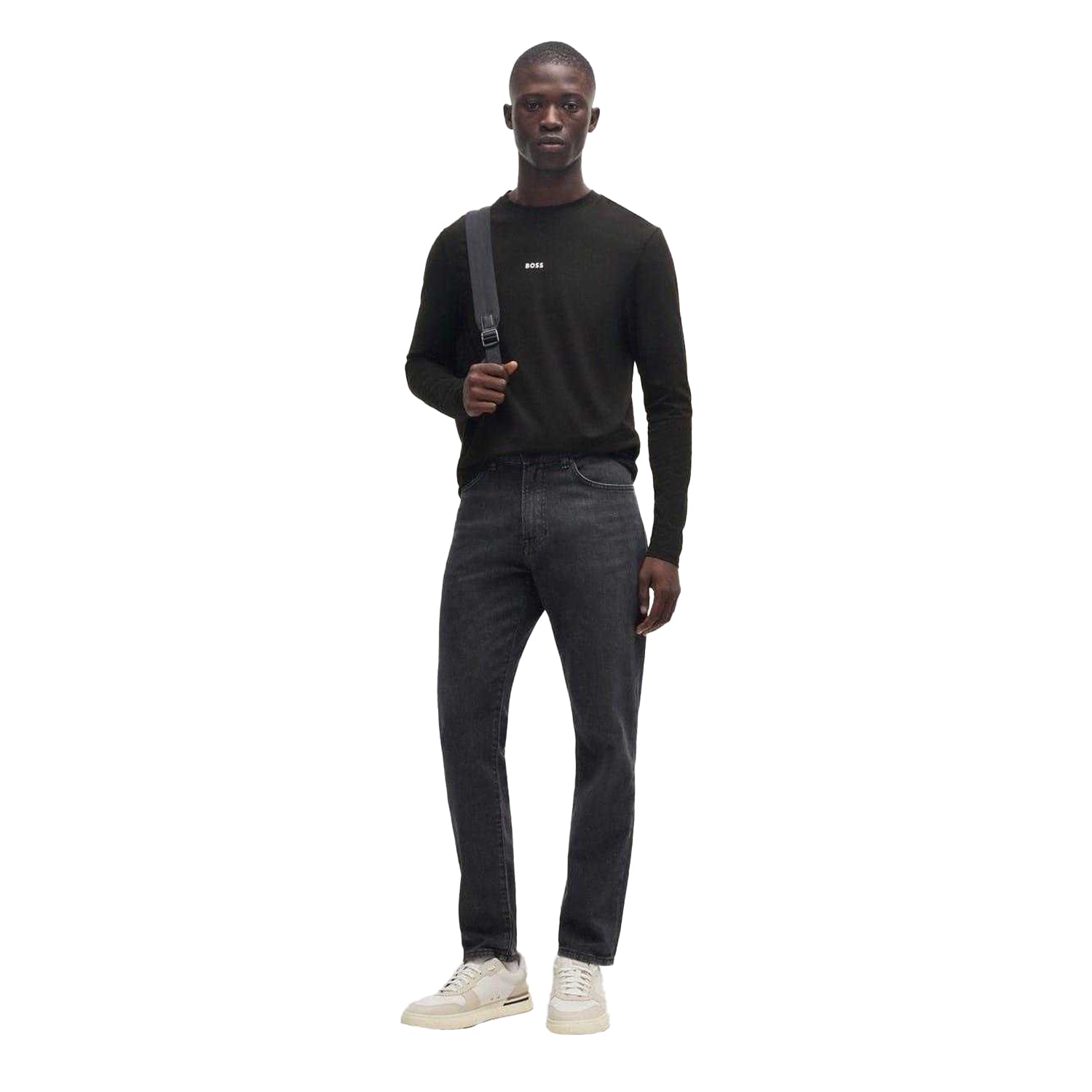 Black - Side - Boss Mens Long-Sleeved T-Shirt