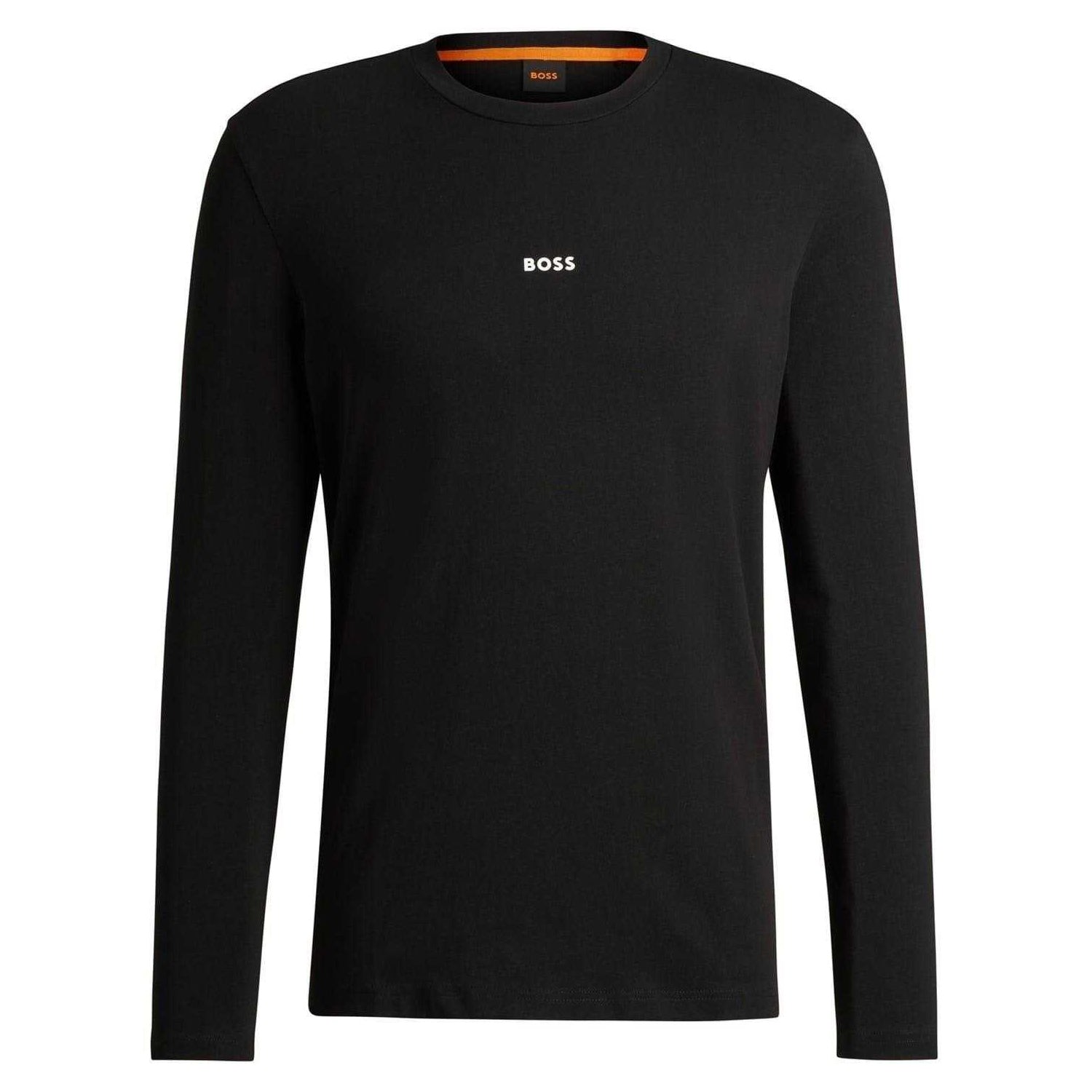 Black - Front - Boss Mens Long-Sleeved T-Shirt