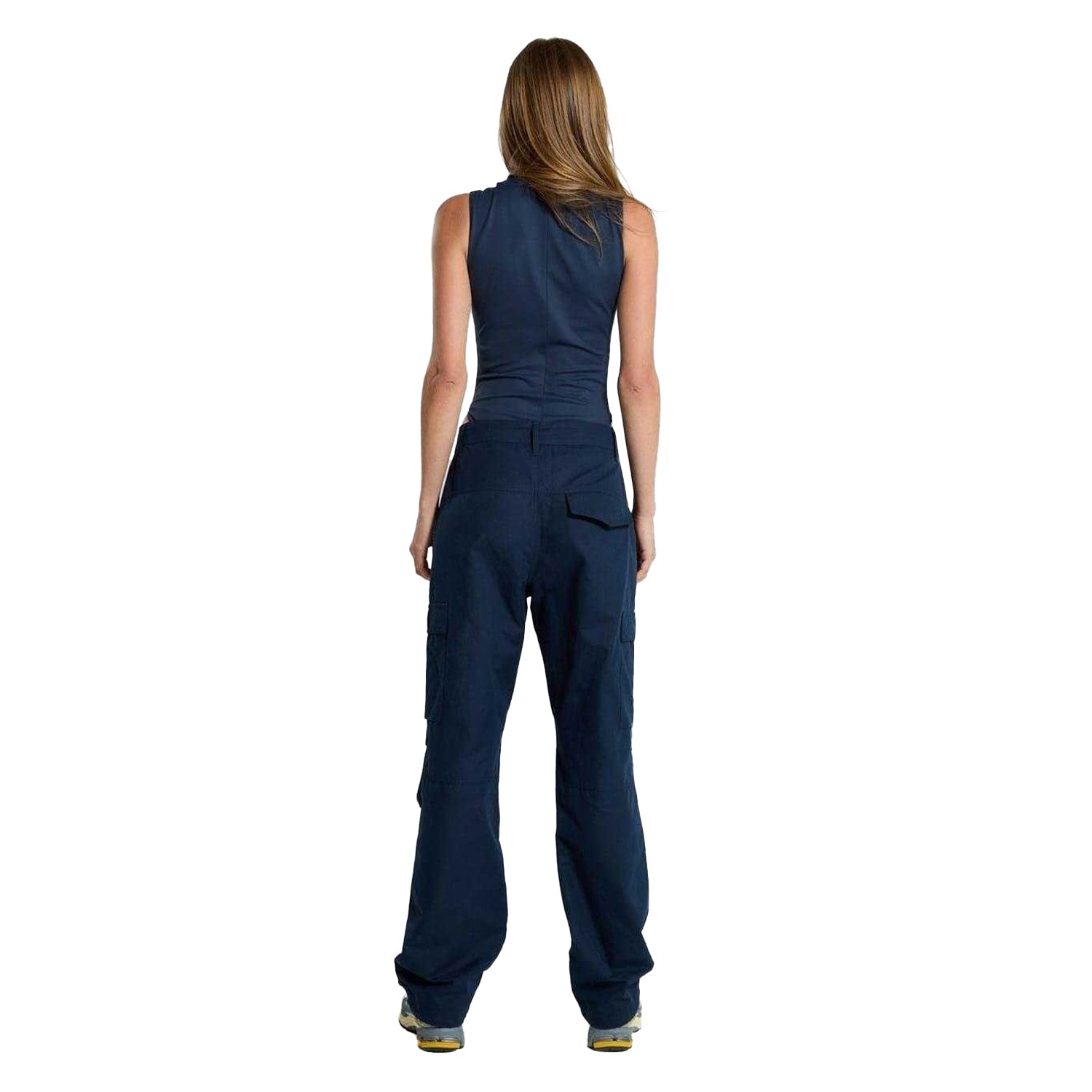 Navy - Back - Red Run Womens-Ladies Logo Turtle Neck Slim Sleeveless Bodysuit