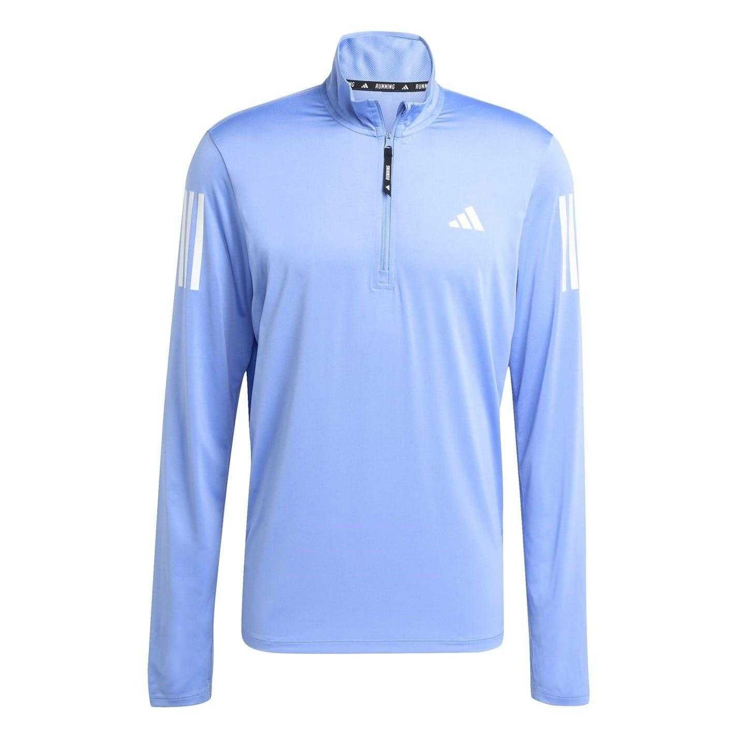 Blue - Front - Adidas Mens Own The Run Half Zip Running T-Shirt