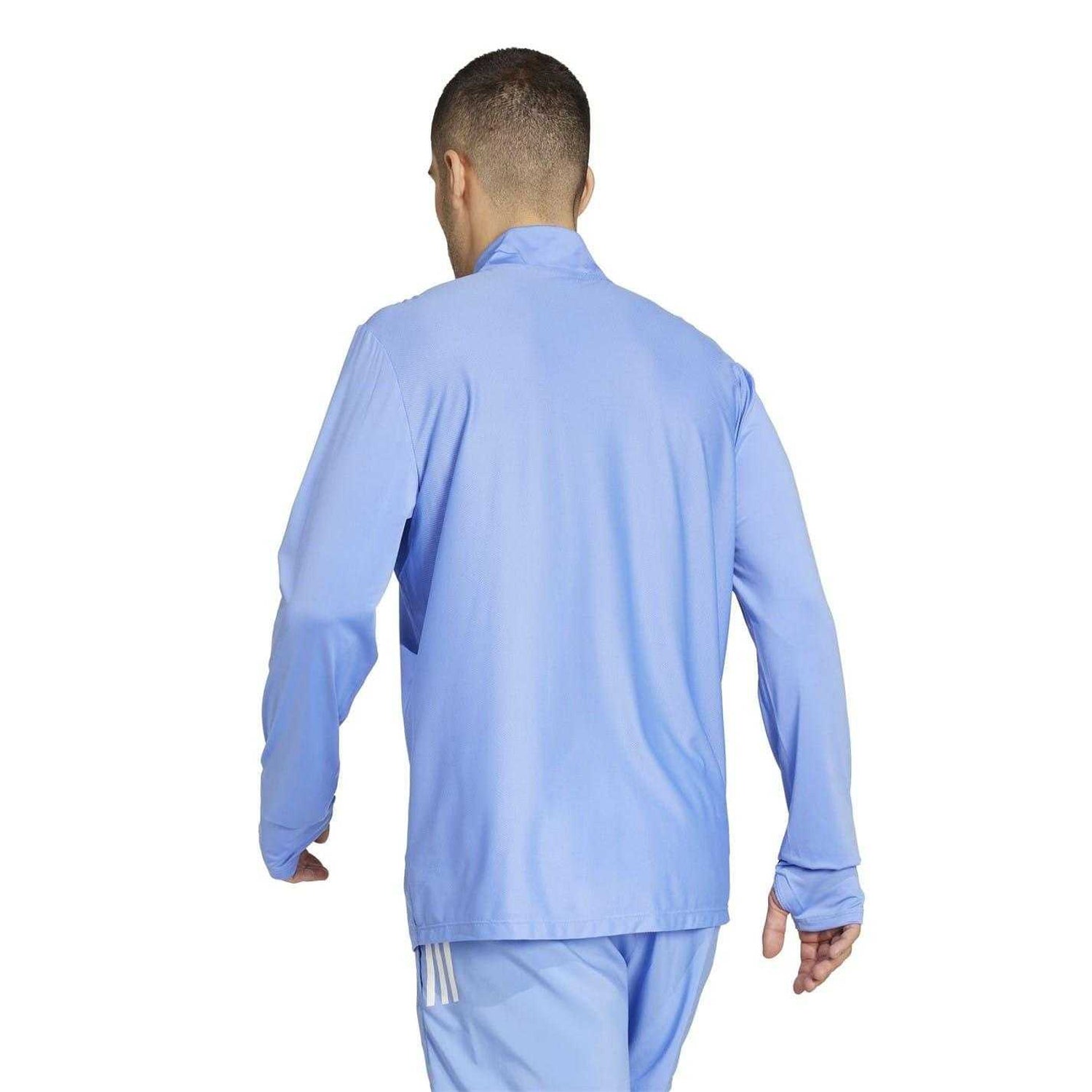 Blue - Back - Adidas Mens Own The Run Half Zip Running T-Shirt