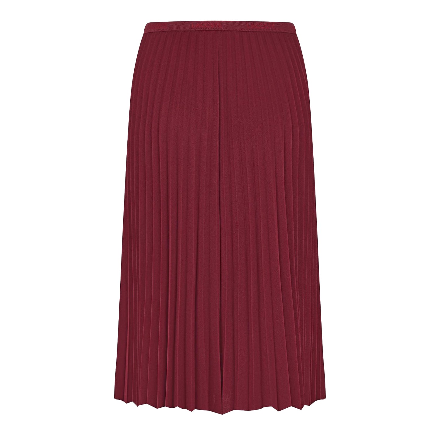 Red - Back - Lacoste Womens-Ladies Pleated Midi Skirt