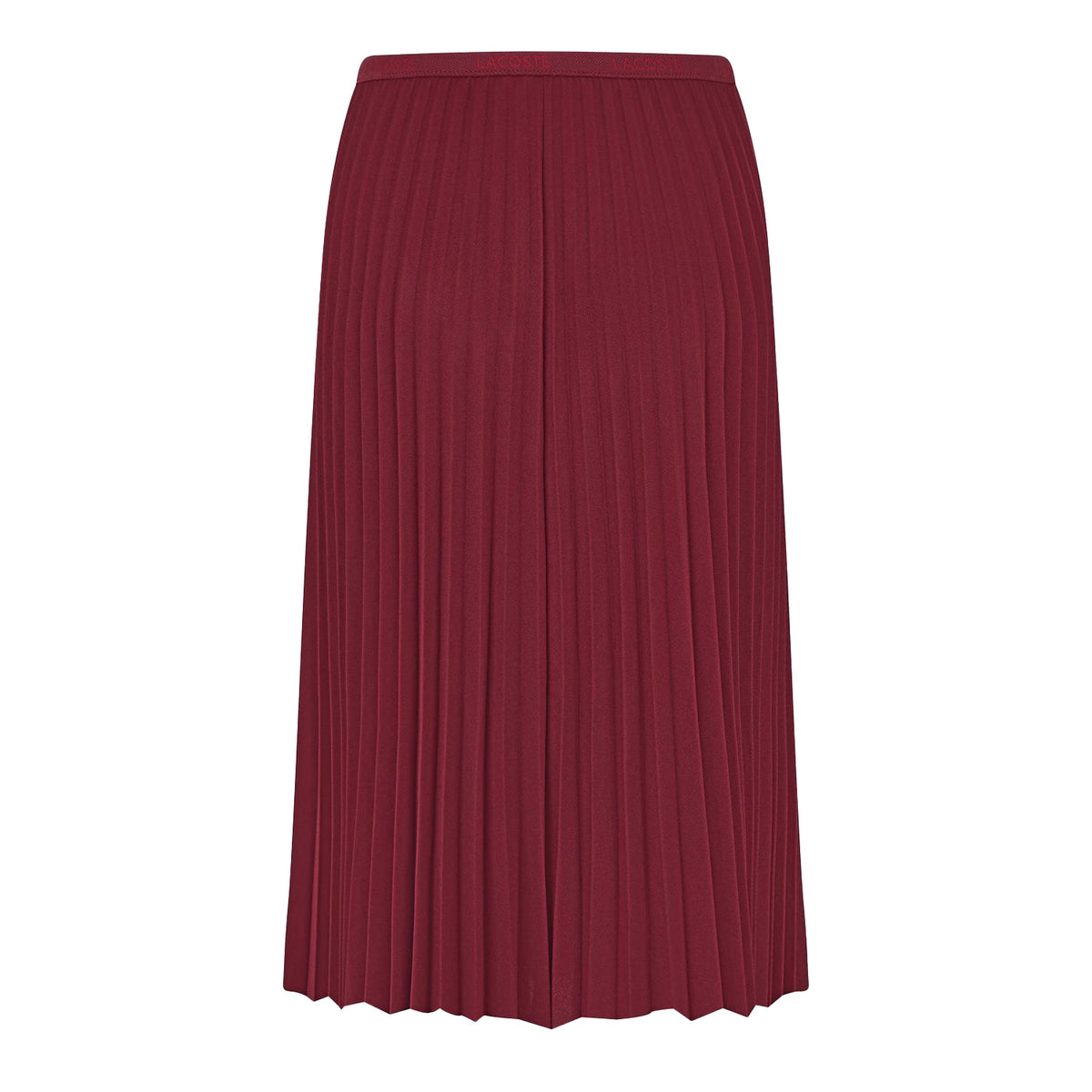Red - Back - Lacoste Womens-Ladies Pleated Midi Skirt