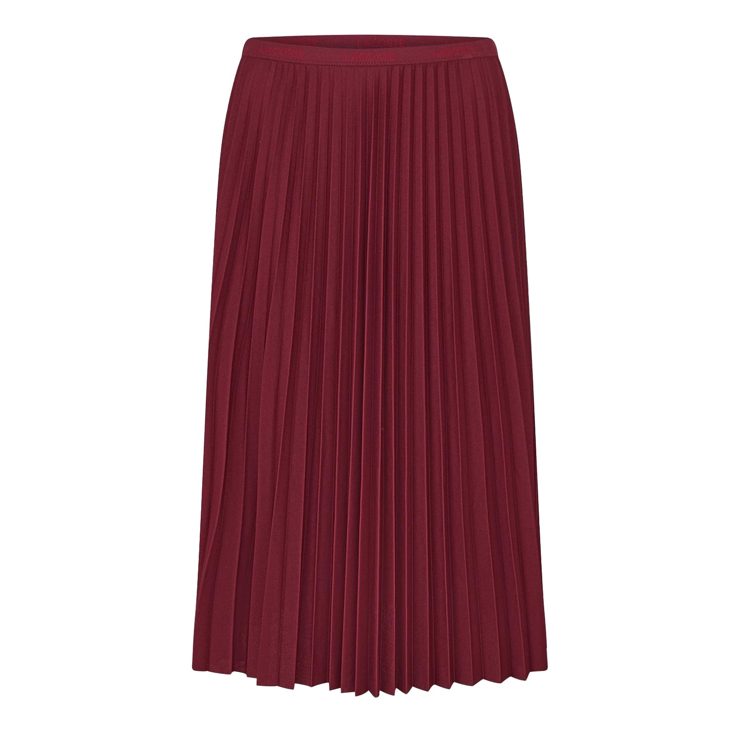 Red - Front - Lacoste Womens-Ladies Pleated Midi Skirt