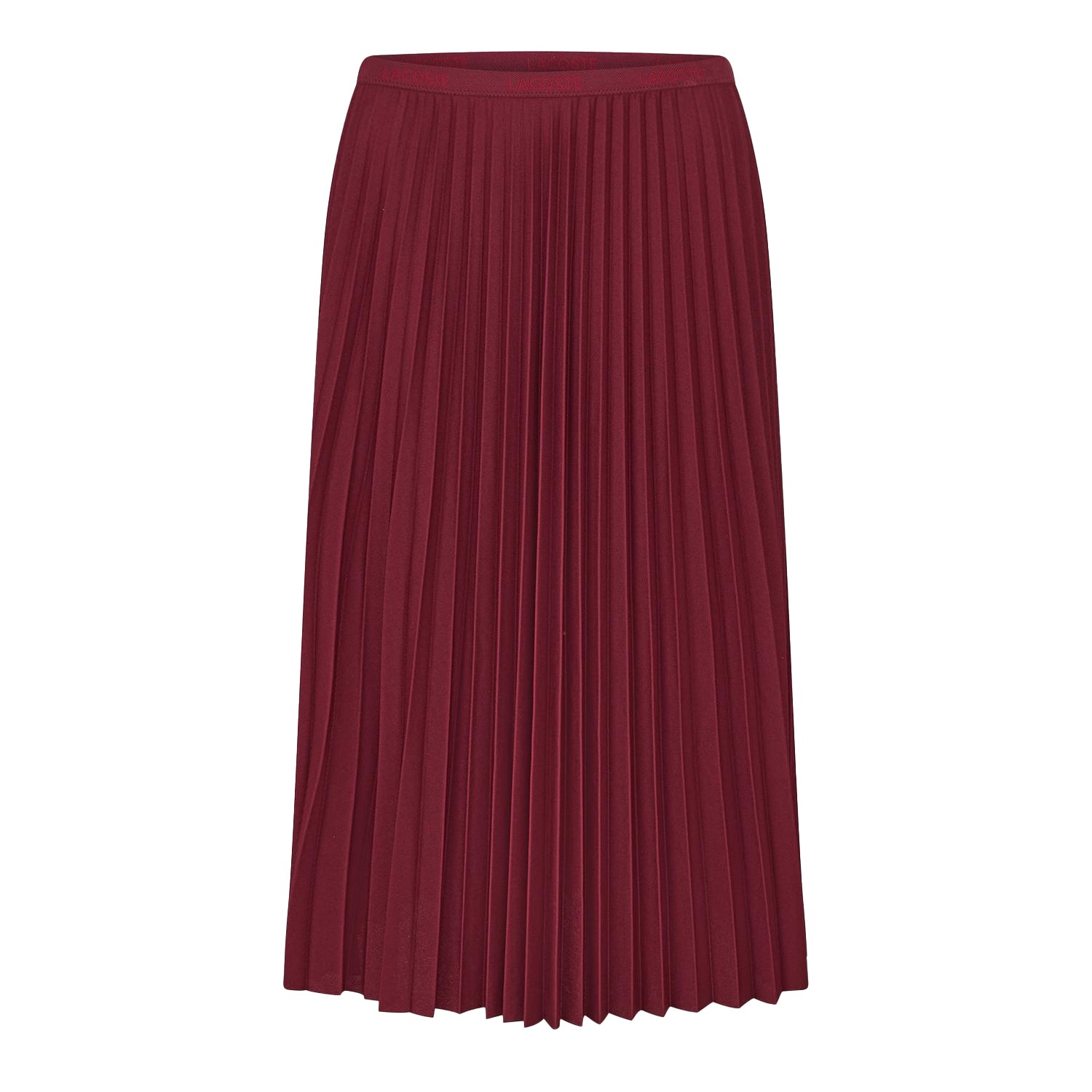 Red - Front - Lacoste Womens-Ladies Pleated Midi Skirt