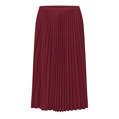 Red - Front - Lacoste Womens-Ladies Pleated Midi Skirt