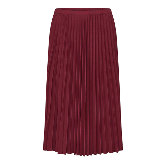 Red - Front - Lacoste Womens-Ladies Pleated Midi Skirt