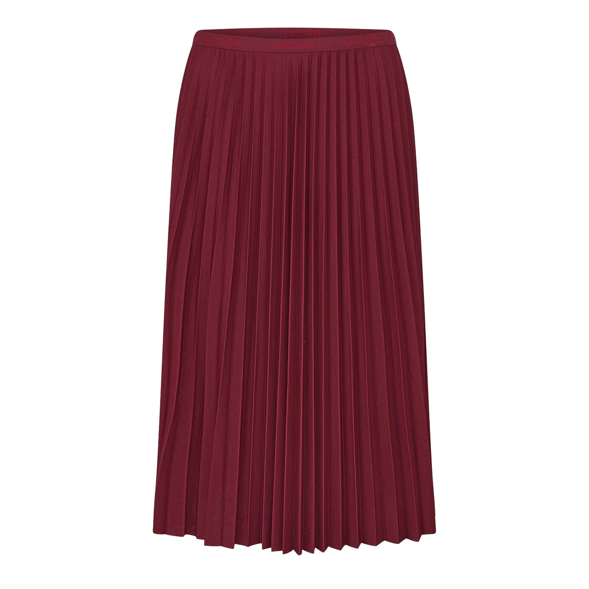 Red - Front - Lacoste Womens-Ladies Pleated Midi Skirt