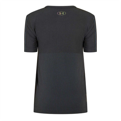 Black - Back - Under Armour Womens-Ladies Rush Seamless T-Shirt