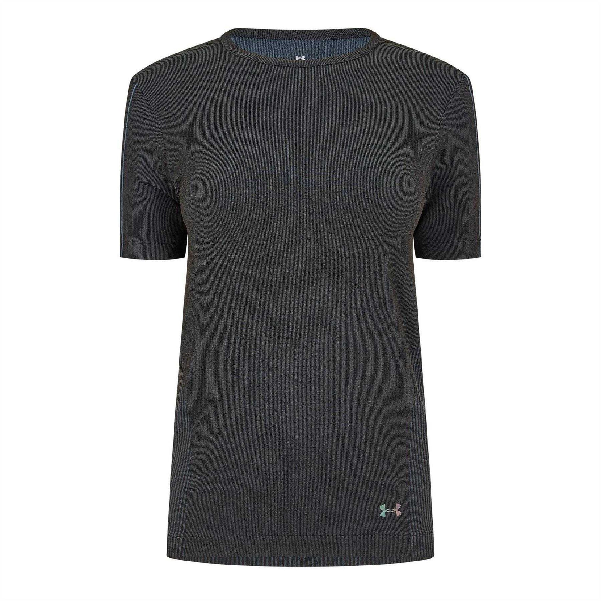 Black - Front - Under Armour Womens-Ladies Rush Seamless T-Shirt
