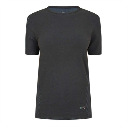 Black - Front - Under Armour Womens-Ladies Rush Seamless T-Shirt