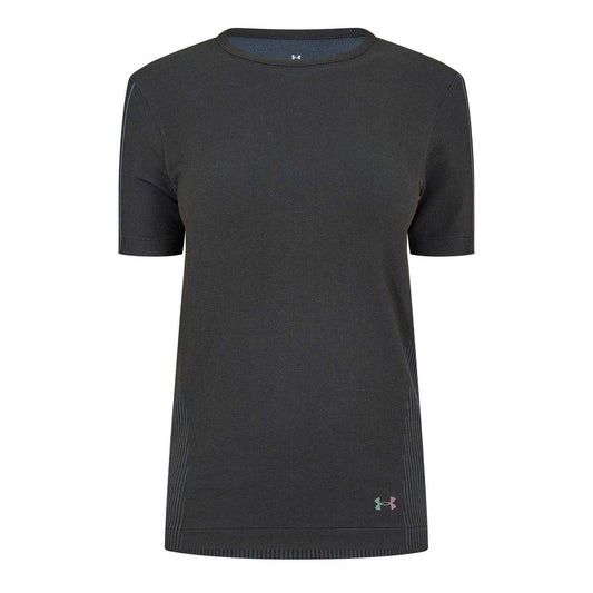 Black - Front - Under Armour Womens-Ladies Rush Seamless T-Shirt