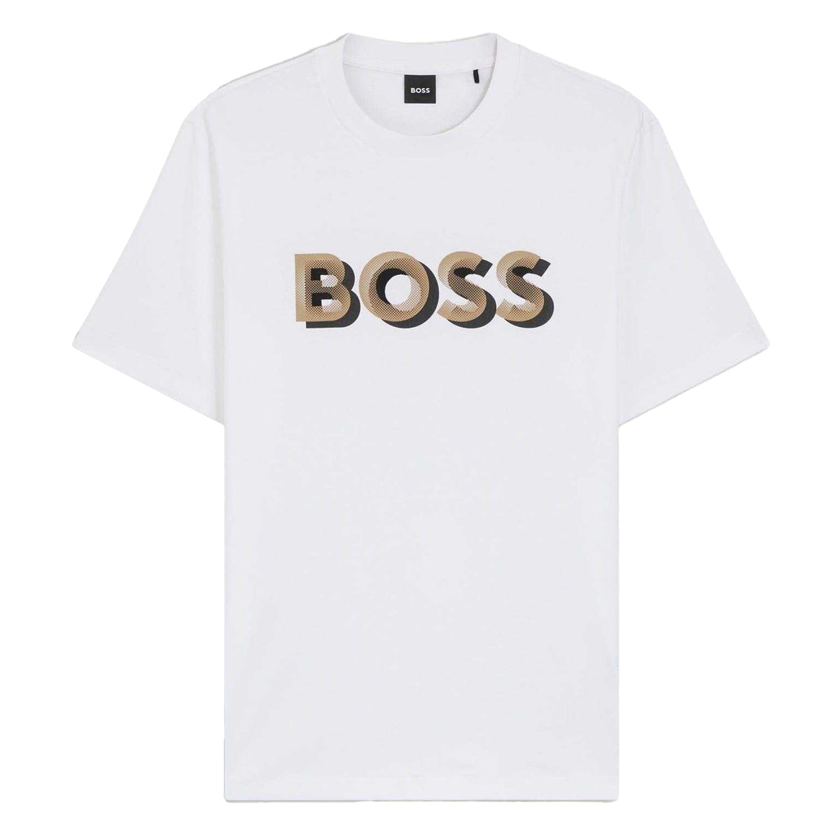 White - Front - Boss Mens Thompson Logo T-Shirt
