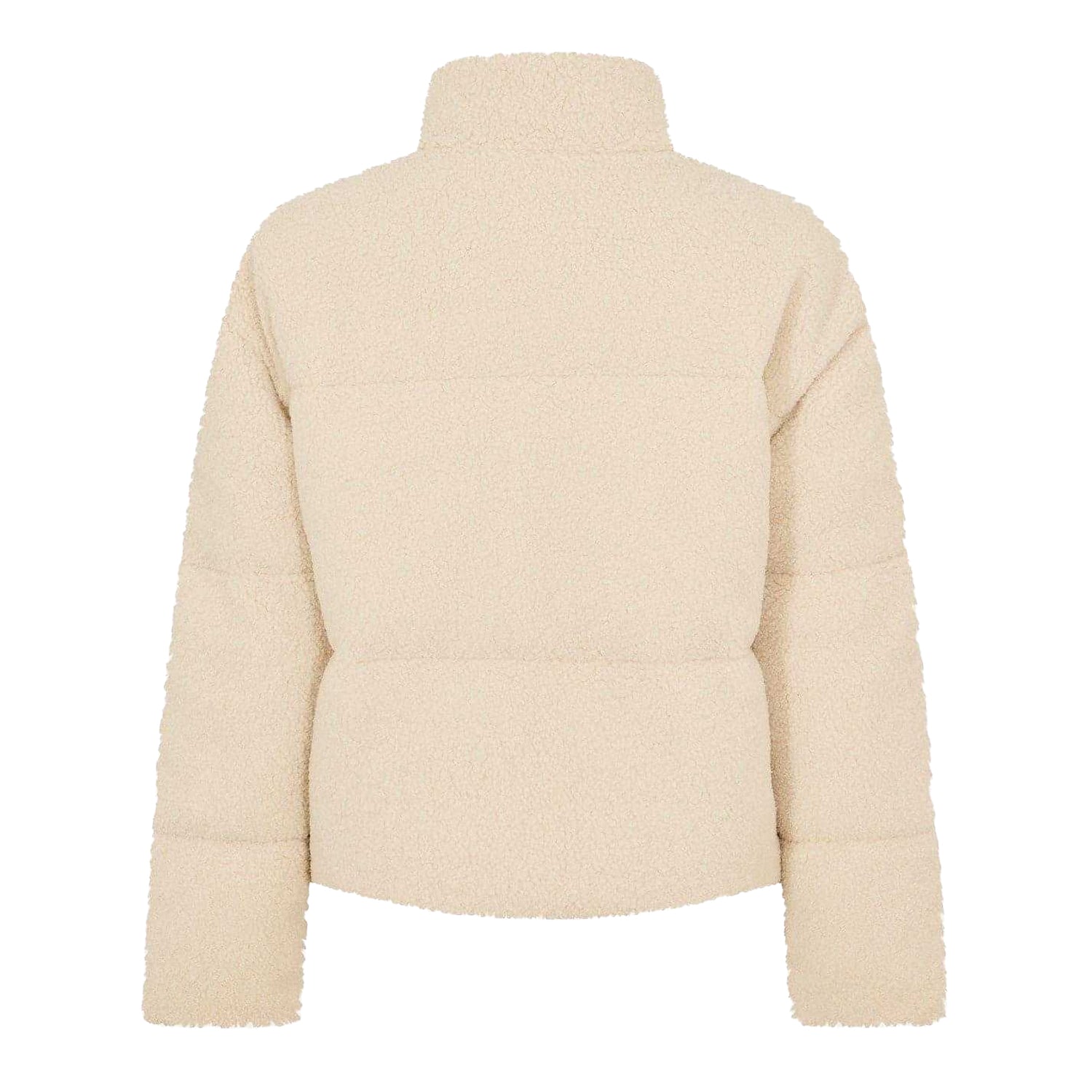 Cream - Back - USA Pro Womens-Ladies Borg Puffer Jacket