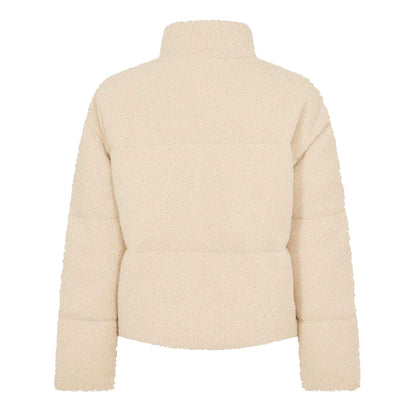 Cream - Back - USA Pro Womens-Ladies Borg Puffer Jacket
